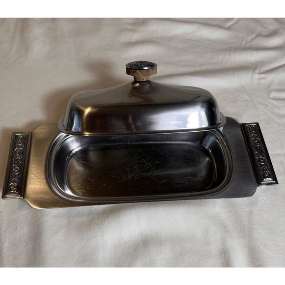 International Decorator 18-8 Stainless Set Vintage Covered Butter Dish - Picture 6 of 12